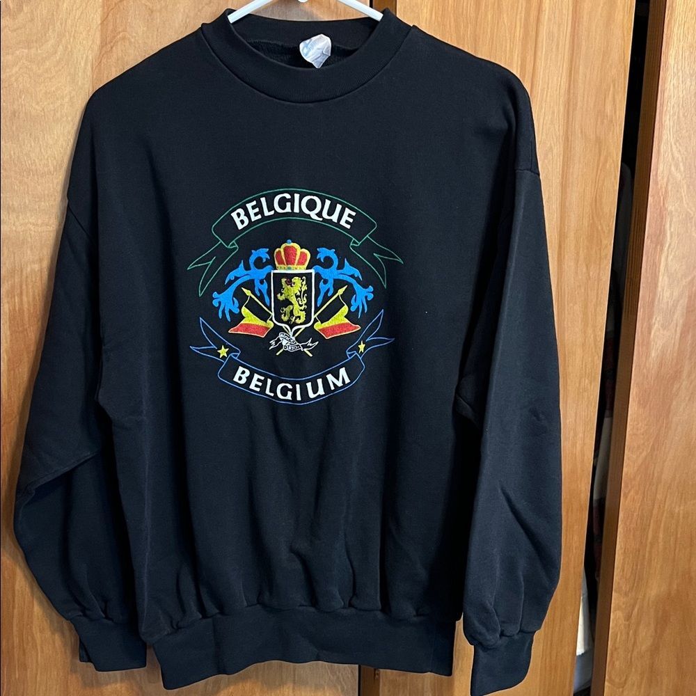 Vintage Black Belgium Crewneck Size L